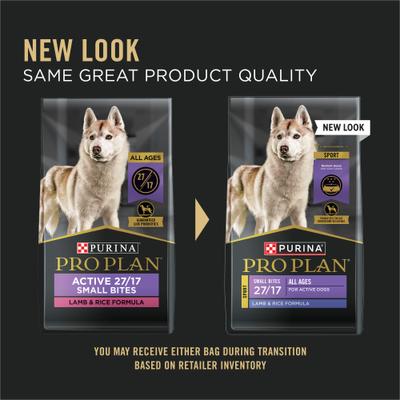 Show full view: Purina Pro Plan Sport Small Bites All Life Stages High-Protein Lamb & Rice Formula Dry Dog Food, 18-lb bag slide 3 of 12