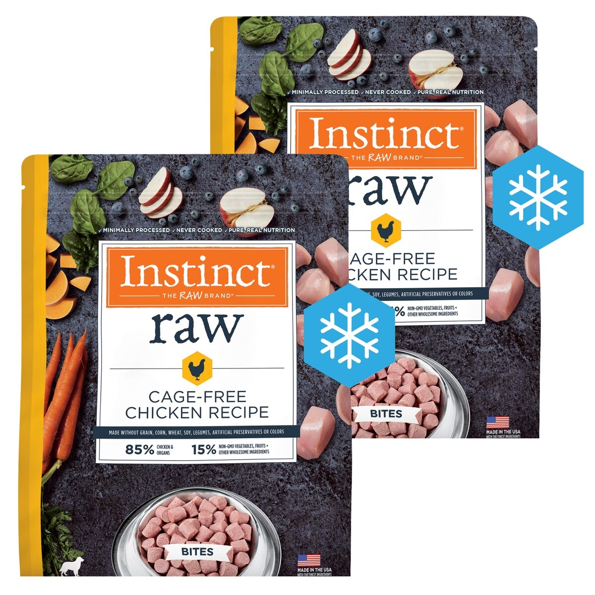 INSTINCT Raw Frozen Adult Bites Grain-Free Cage-Free Chicken
