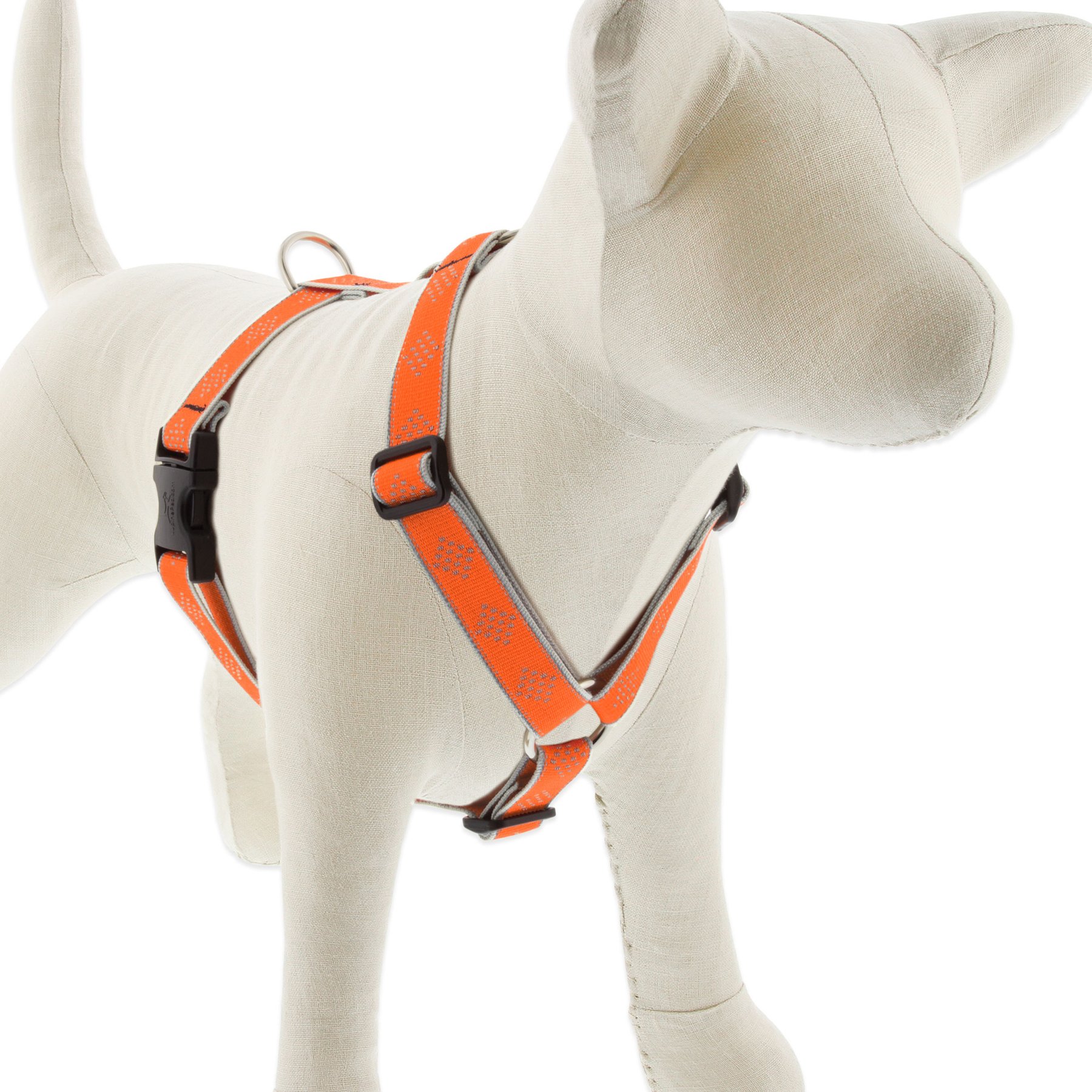 LupinePet Reflective Diamonds Adjustable Dog Harness, Orange, Medium: 20 to 32-in chest