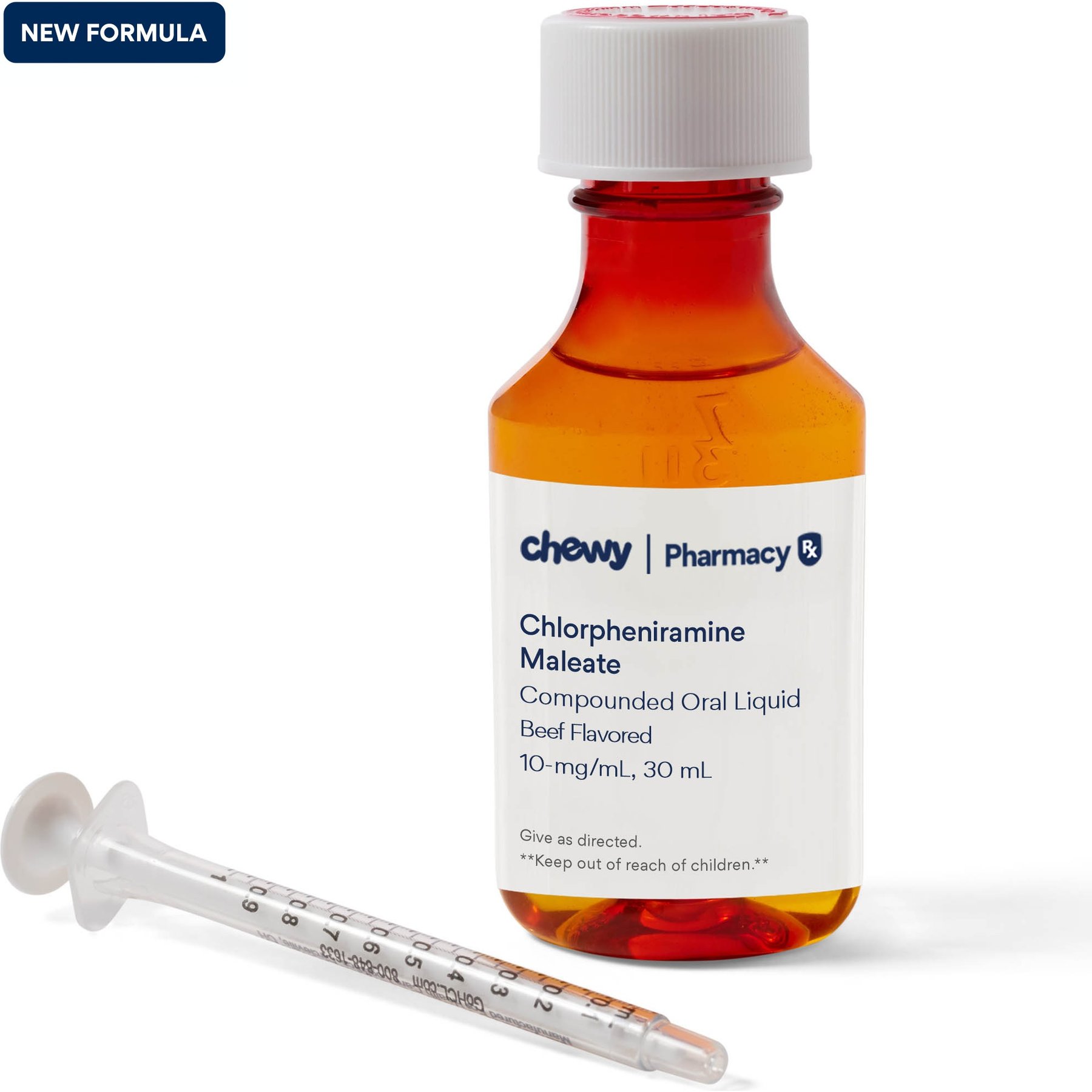 Chlorpheniramine Maleate Oral Liquid Beef Flavored for Dogs & Cats, 10-mg/mL, 30 mL Compounded