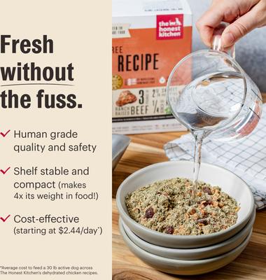 Show full view: The Honest Kitchen Human Grade Wholemade Whole Grain Turkey & White Fish Dehydrated Dog Food, 4-lb box slide 6 of 9