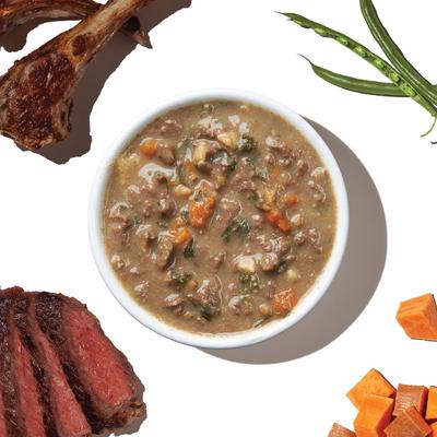 Show full view: The Honest Kitchen Human Grade One Pot Stew Braised Beef & Lamb Stew with Green Beans & Sweet Potatoes Wet Dog Food, 10.5-oz bag, case of 6 slide 4 of 10