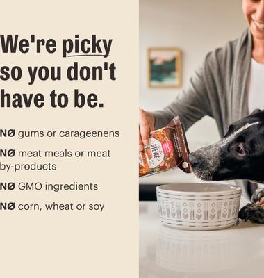 Show full view: The Honest Kitchen Human Grade Butcher Block Pate Beef, Cheddar & Farm Veggies Pate Wet Dog Food, 10.5-oz, case of 6 slide 6 of 9