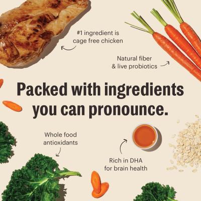 Show full view: The Honest Kitchen Human Grade Food Clusters Whole Grain Chicken & Oat Recipe Puppy Blend Dog Food, 4-lb bag slide 9 of 12