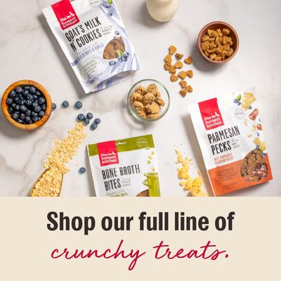 Show full view: The Honest Kitchen Human Grade Goat's Milk N' Cookies Slow Baked with Blueberries & Vanilla Dog Treats, 8-oz bag slide 6 of 12