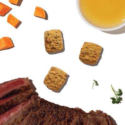 Show full view: The Honest Kitchen Human Grade Bone Broth Bites Roasted with Beef Bone Broth, Sweet Potatoes, & Parsley Dog Treats, 8-oz bag slide 5 of 12