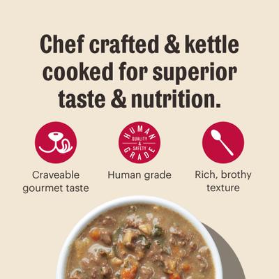 Show full view: The Honest Kitchen Human Grade One Pot Stew Tender Turkey Stew with Quinoa, Carrots & Broccoli Wet Dog Food, 10.5-oz bag, case of 6 slide 6 of 9