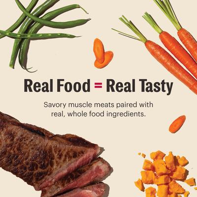 Show full view: The Honest Kitchen Human Grade Butcher Block Pate Beef, Cheddar & Farm Veggies Pate Wet Dog Food, 10.5-oz, case of 6 slide 7 of 9