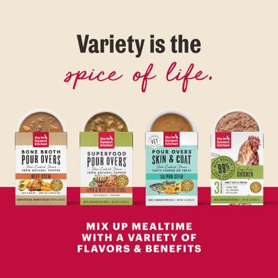 Show full view: The Honest Kitchen Human Grade Pumpkin POUR OVERS Chicken & Pumpkin Stew Wet Dog Food Topper, 5.5-oz, case of 12 slide 7 of 12