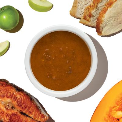 Show full view: The Honest Kitchen Human Grade Functional POUR OVERS Heart Health Turkey Broth & Salmon Stew Dog Food Topper, 5.5-oz can, case of 12 slide 4 of 9