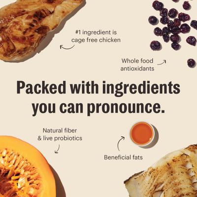 Show full view: The Honest Kitchen Human Grade Whole Food Clusters Grain-Free Chicken & Fish Dry Cat Food, 4-lb slide 8 of 10