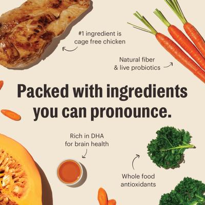 Show full view: The Honest Kitchen Human Grade Whole Food Clusters Chicken Recipe Puppy Blend Grain-Free Dehydrated Dog Food, 4-lb bag slide 9 of 13