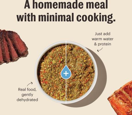 Show full view: The Honest Kitchen Human Grade Wholemade Grain-Free Fruit & Veggie Base Mix Dehydrated Dog Food, 7-lb box slide 7 of 13