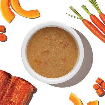 Show full view: The Honest Kitchen Human Grade Functional POUR OVERS Skin & Coat Salmon Stew Dog Food Topper, 5.5-oz can, case of 12 slide 4 of 10