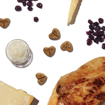 Show full view: The Honest Kitchen Human Grade Parmesan Pecks Chicken, Parmesan & Cranberry Recipe Dog Treats, 8-oz bag slide 4 of 11