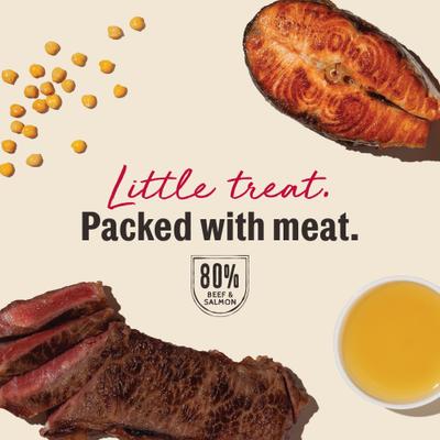 Show full view: The Honest Kitchen Human Grade Surf & Turf Meaty Littles Slow Roasted Beef & Salmon Recipe Dog Treats, 4-oz bag slide 8 of 12