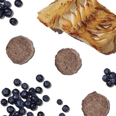 Show full view: The Honest Kitchen Human Grade Superfood Cod Crisps Cod & Strawberry Dehydrated Dog Treats, 3-oz bag slide 4 of 11