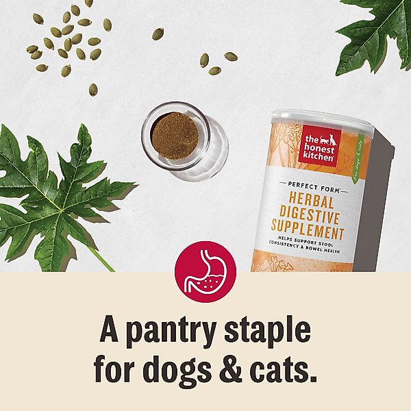 Show full view: The Honest Kitchen Perfect Form Herbal Digestive Dog & Cat Supplement, 3.2-oz jar slide 5 of 10