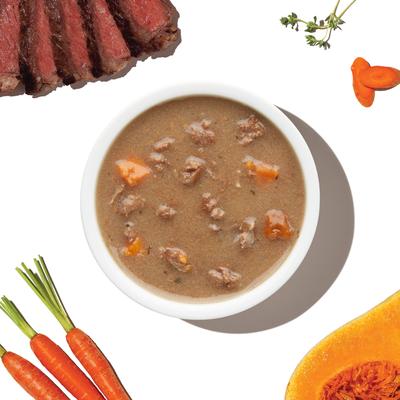 Show full view: The Honest Kitchen Human Grade Bone Broth POUR OVERS Beef Stew Wet Dog Food Topper, 5.5-oz, case of 12 slide 5 of 12