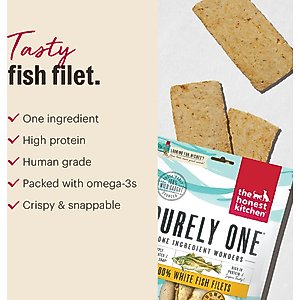 The Honest Kitchen Wishes Dehydrated White Fish Filets Dog Treats, 3-oz bag