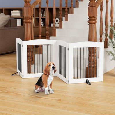 Show full view: LovMor Freestanding Indoor Dog Gate, White, 4 Panel: 80 x 24-in slide 6 of 9