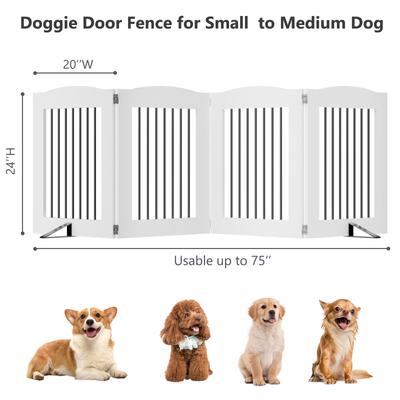 Show full view: LovMor Freestanding Indoor Dog Gate, White, 4 Panel: 80 x 24-in slide 3 of 9