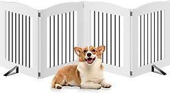 LovMor Freestanding Indoor Dog Gate, White, 4 Panel: 80 x 24-in