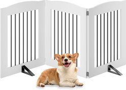LovMor Freestanding Indoor Dog Gate, White, 3 Panel: 60 x 24-in