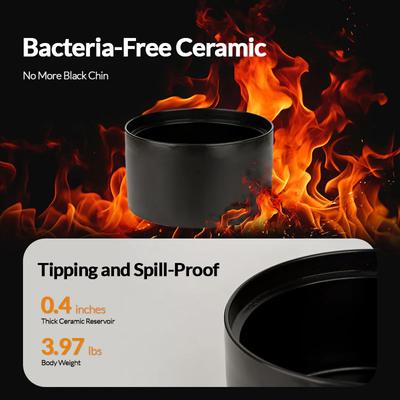 Show full view: Happy & Polly Ghost Ceramic Cat Water Fountain with 6 Filters, Black, 50-oz slide 6 of 8