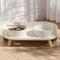 Show in main carousel: Happy & Polly Bone China Elevated Double Cat Bowl Set, Beige slide 9 of 9