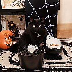 Happy & Polly Gothic Water Fountain & Cat Bowl Set, 50-oz