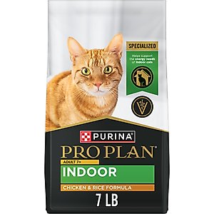 Purina Pro Plan Adult 7 Plus Indoor Chicken & Rice Formula High Protein Dry Cat Food, 7-lb bag