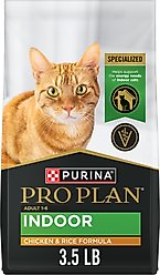 Purina Pro Plan Adult Indoor Chicken & Rice Formula High Protein Dry Cat Food, 3.5-lb bag
