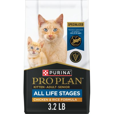 Purina Pro Plan Purina Pro Plan High Protein Chicken & Rice Dry Cat Food, 3.2-lb bag