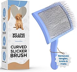 We Love Doodles Curved Grooming Slicker Dog Brush, Large