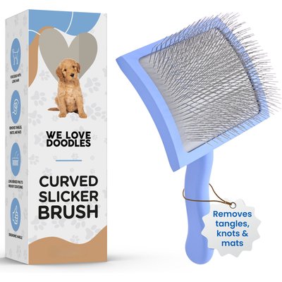We Love Doodles We Love Doodles Professional Grooming Curved Slicker Dog Brush, Large
