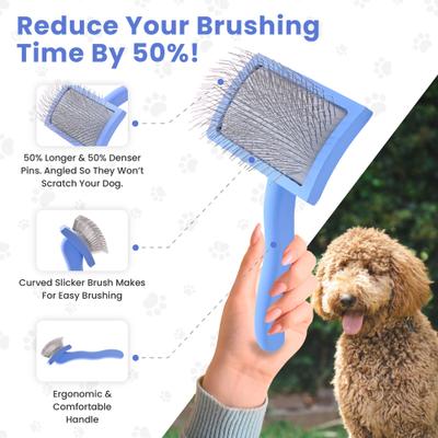 Show full view: We Love Doodles Curved Grooming Slicker Dog Brush, Medium slide 2 of 8