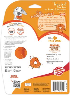 Show full view: Nylabone Power Chew Donut 70th Birthday Dog Toy, Orange Pumpkin & Peanut Butter, Large slide 9 of 9