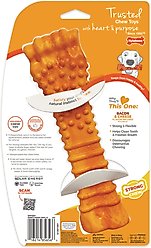 Nylabone Strong Chew Textured Knuckle Bone 70th Birthday Dog Toy, Orange Swirl Bacon & Cheese, X-Large slide 2 of 9