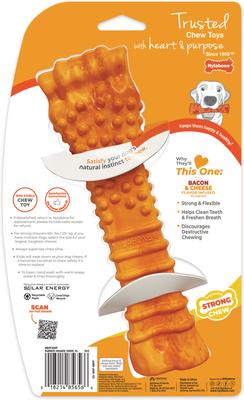 Show full view: Nylabone Strong Chew Textured Knuckle Bone 70th Birthday Dog Toy, Orange Swirl Bacon & Cheese, X-Large slide 9 of 9