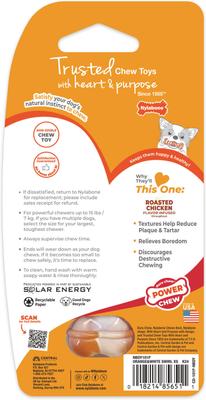 Show full view: Nylabone Power Chew Textured Bone 70th Birthday Dog Toy, Orange Swirl Chicken, X-Small slide 9 of 11