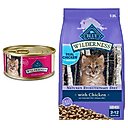 Blue Buffalo Wilderness Kitten Salmon Grain-Free Canned Food + Chicken Recipe Grain-Free Dry Cat Food