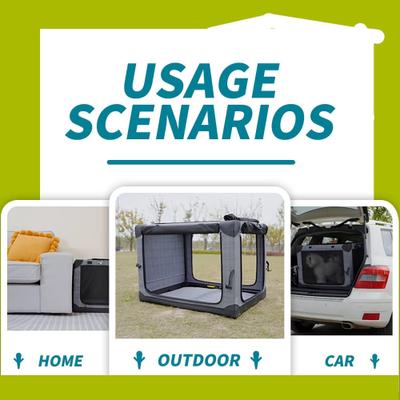 Show full view: allforpaws Easy-go Travel Soft-Sided Dog Crate, Grey, Large slide 6 of 10