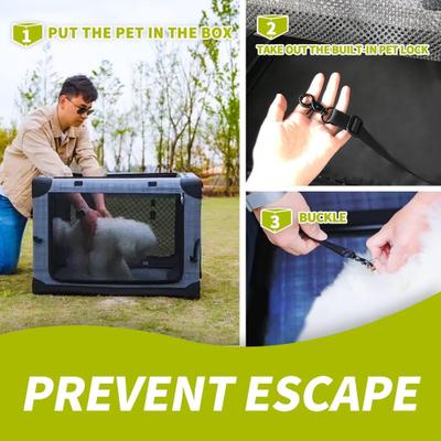 Show full view: allforpaws Easy-go Travel Soft-Sided Dog Crate, Grey, Large slide 3 of 10