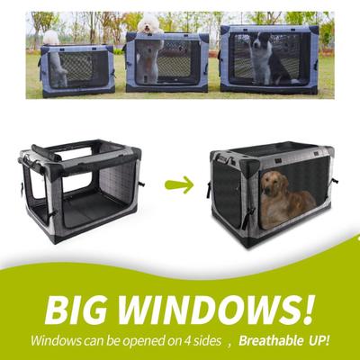 Show full view: allforpaws Easy-go Travel Soft-Sided Dog Crate, Grey, Large slide 2 of 10