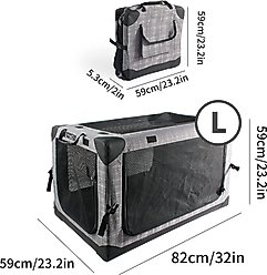 allforpaws Easy-go Travel Soft-Sided Dog Crate, Grey, Large slide 2 of 9