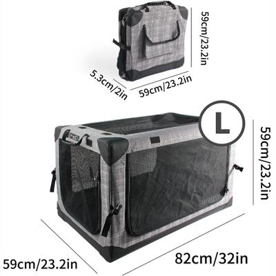 Show full view: allforpaws Easy-go Travel Soft-Sided Dog Crate, Grey, Large slide 7 of 10