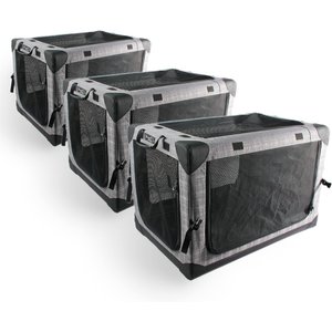 allforpaws Easy-go Travel Soft-Sided Dog Crate, Grey, Large