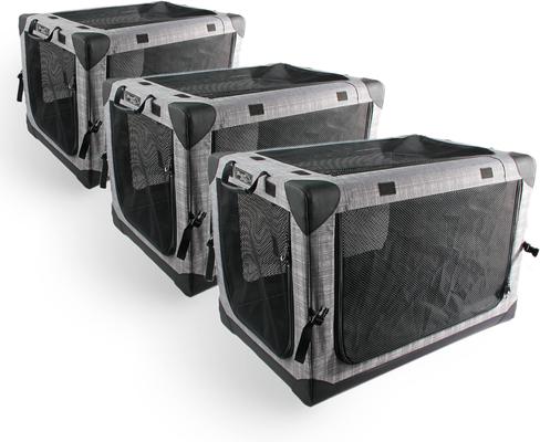 Show full view: allforpaws Easy-go Travel Soft-Sided Dog Crate, Grey, Large slide 8 of 10