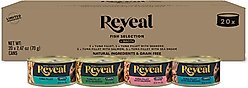 Reveal Fish Selection Tuna in Broth Grain-Free Flaked Wet Cat Food, 2.47-oz can, case of 20